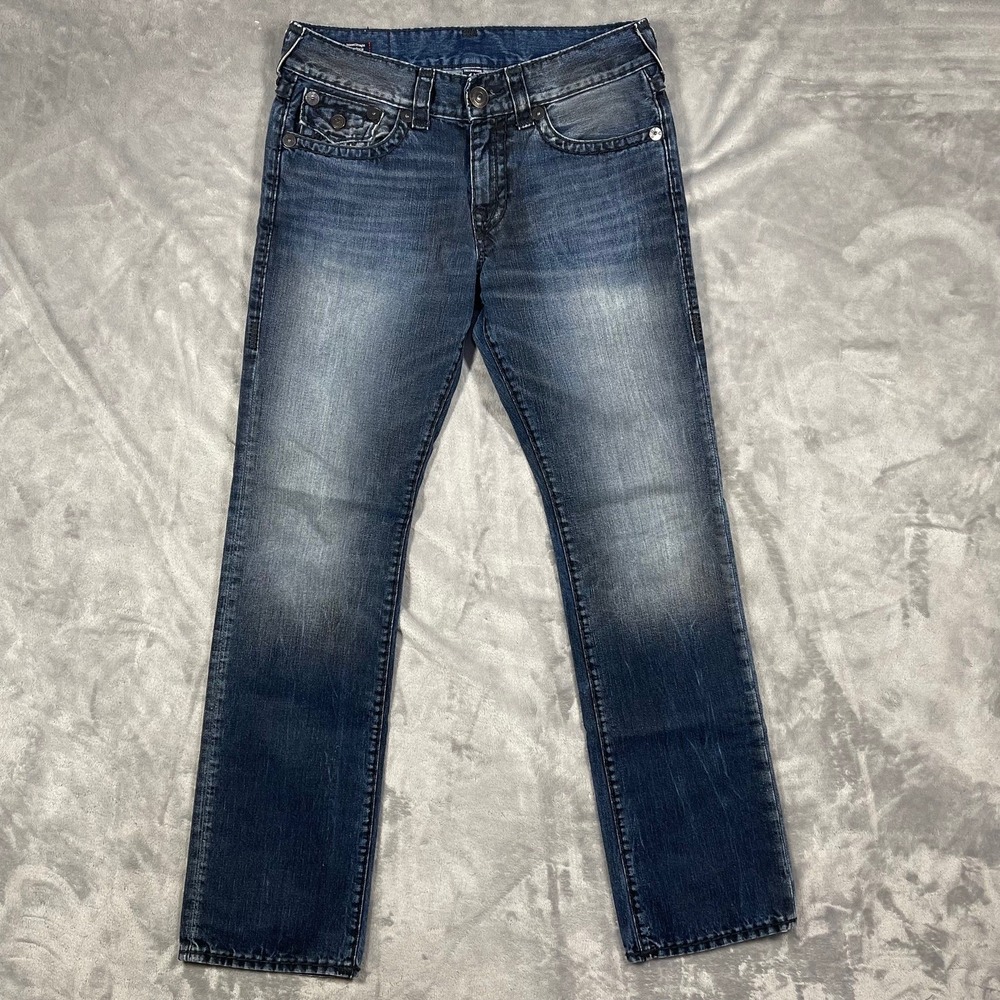 True Religion Ricky‎ Relaxed Straight Jeans Mens Blue Denim Size 32